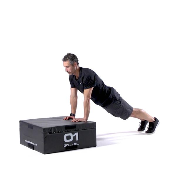 Narrow Incline Push Up with Plyometric Box