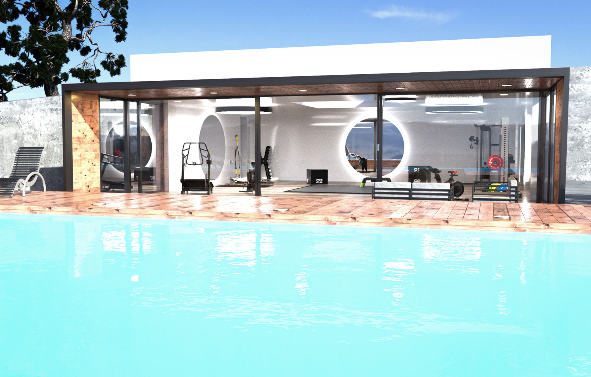 Escape Fitness Poolside gym design