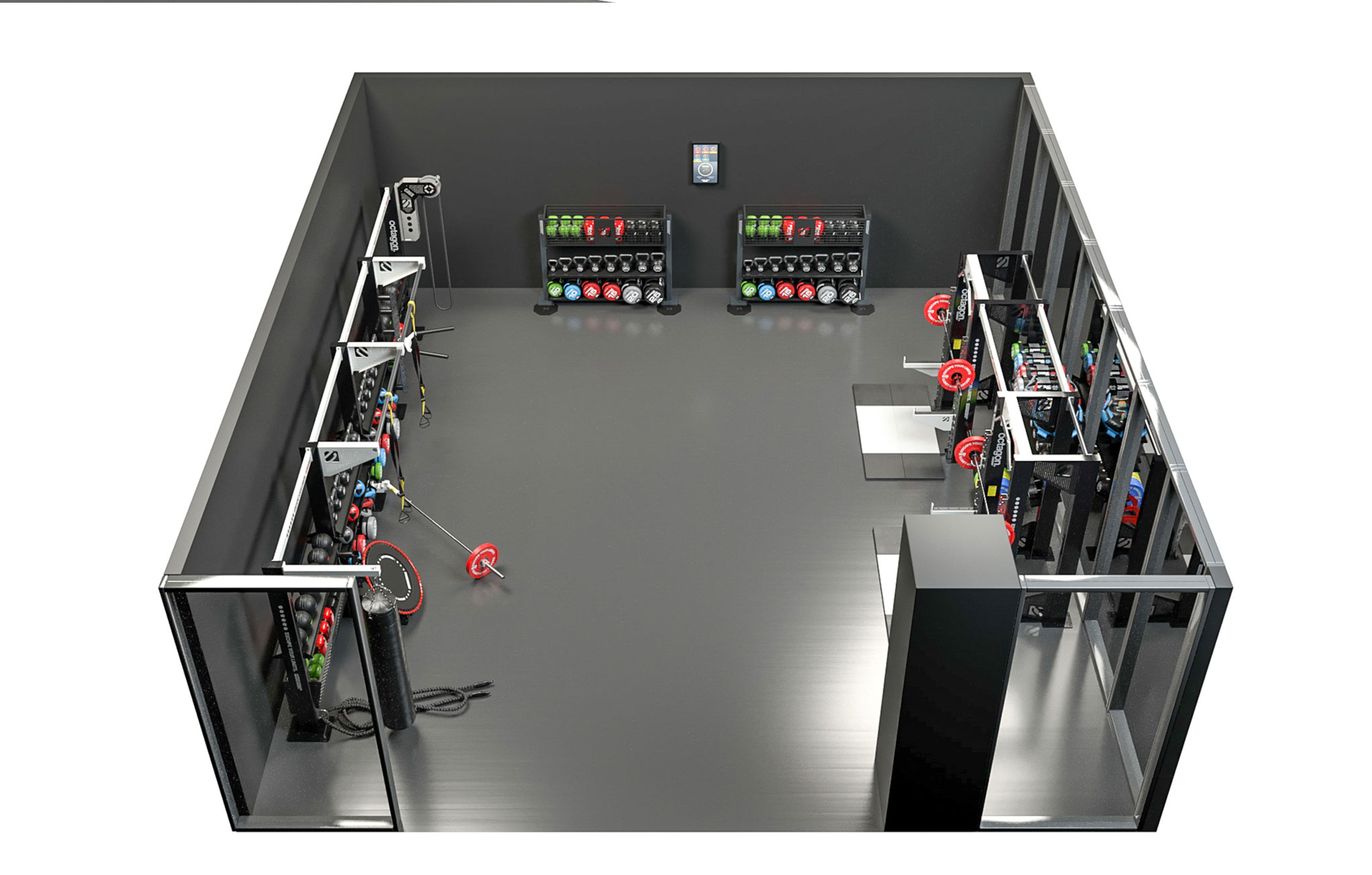 Escape fitness gym design top down